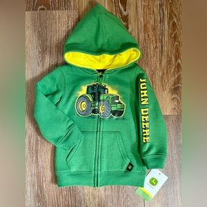 John Deere Tractor Graphic Zip Up Hoodie Size 18 Month